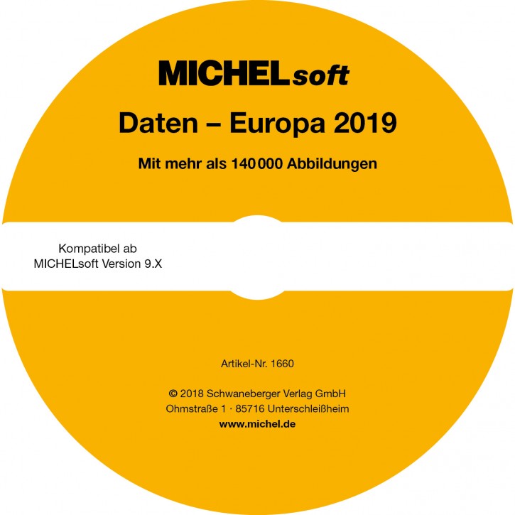 MICHEL-Daten/Update Briefmarken Europa 2019 – für Soft & Album